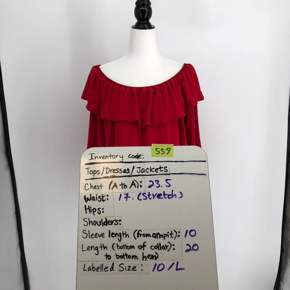 ba&sh Azar Off-the-Shoulder Ruffled red blouse size 3 - Picture 15 of 16